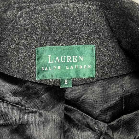 Vintage Lauren Ralph Lauren Wool Coat Womens 6 Grey Jacket LRL Made In USA - Picture 5 of 9